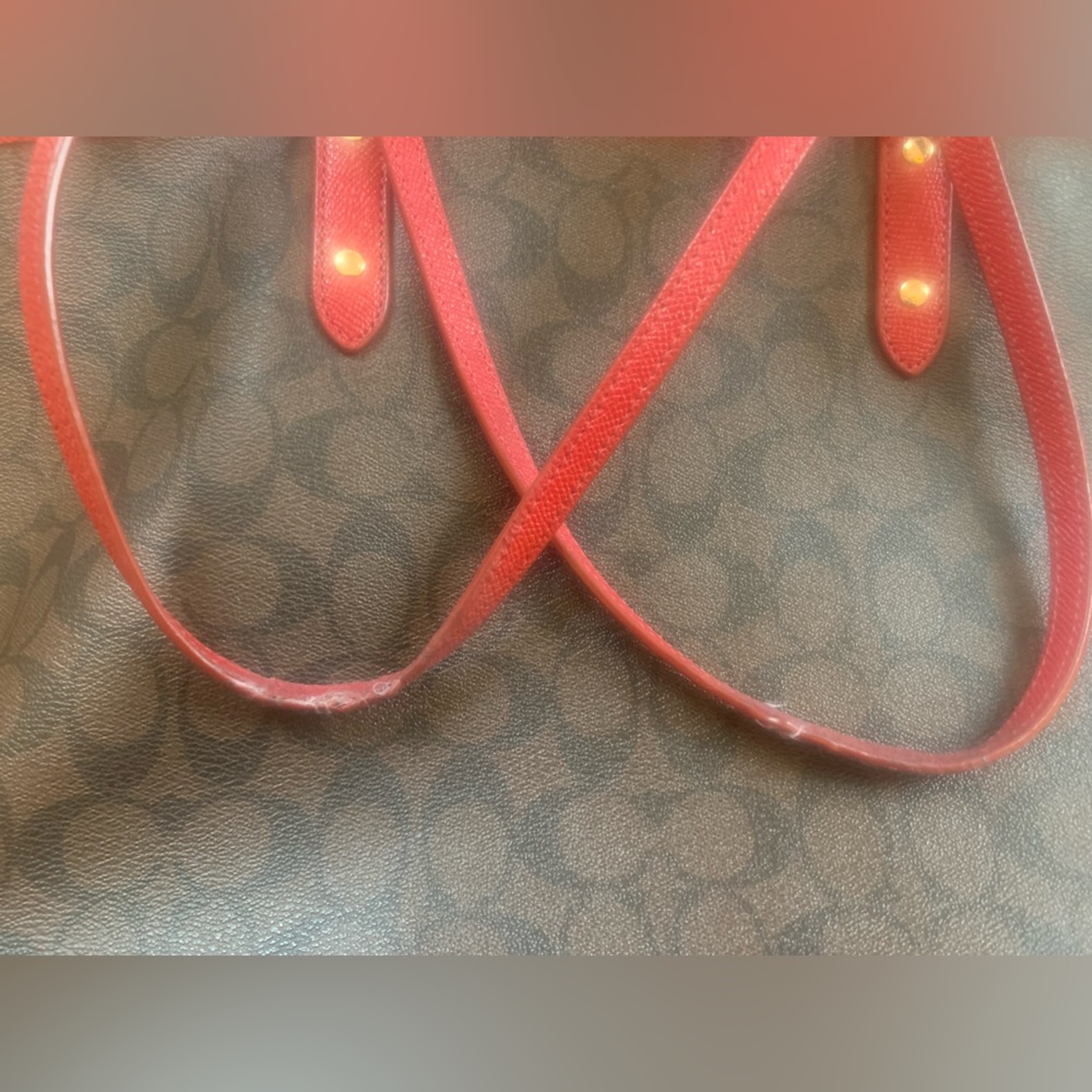 COACH City Tote In Signature;Red Interior-AS IS! PLEASE READ!!! - Picture 9 of 9